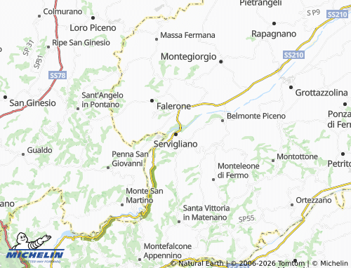 MICHELIN Servigliano map - ViaMichelin