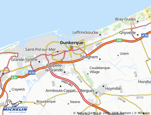 Carte MICHELIN Coudekerque-Branche - ViaMichelin