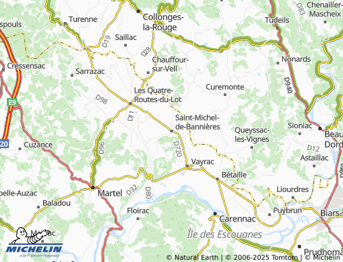 Carte MICHELIN Saint-Michel-de-Bannières - ViaMichelin