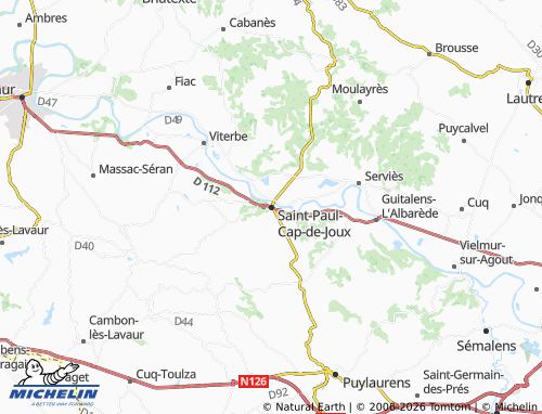 Mappa MICHELIN Saint-Paul-Cap-de-Joux - ViaMichelin