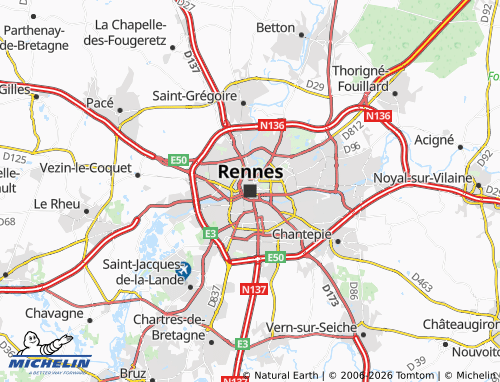 Carte MICHELIN Rennes - ViaMichelin
