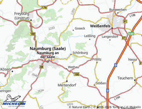 MICHELIN Schönburg map - ViaMichelin