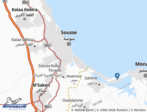 Carte MICHELIN Sousse Sidi Abdelhamid - ViaMichelin