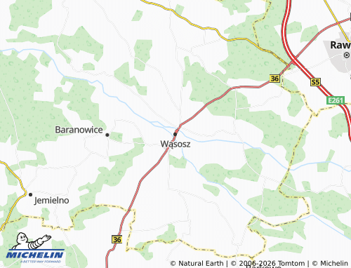 MICHELIN Wąsosz map - ViaMichelin