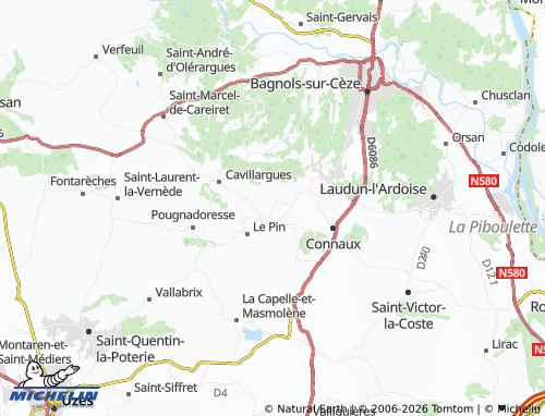 Carte MICHELIN Saint-Pons-la-Calm - ViaMichelin