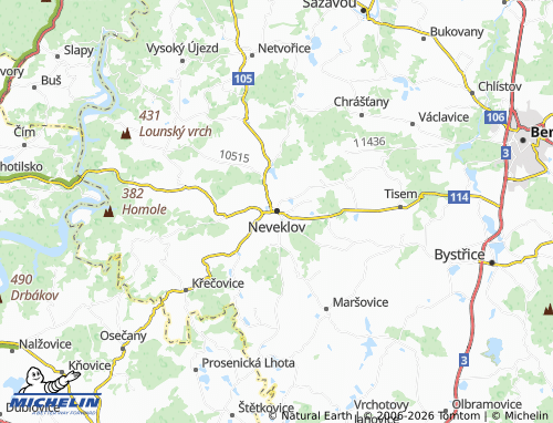 Mappa MICHELIN Neveklov - ViaMichelin