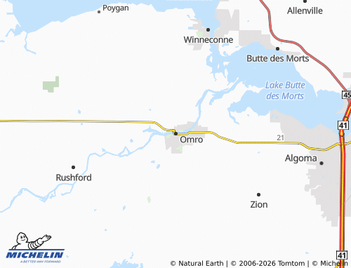 Mappa MICHELIN Omro - ViaMichelin