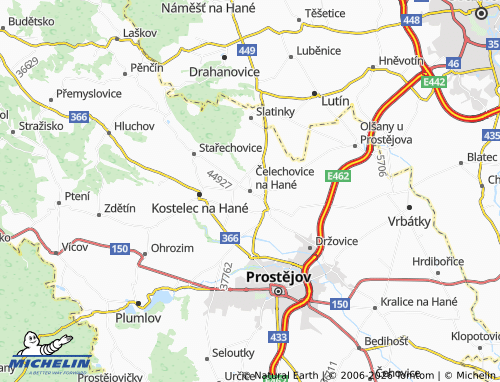 MICHELIN Čelechovice na Hané map - ViaMichelin