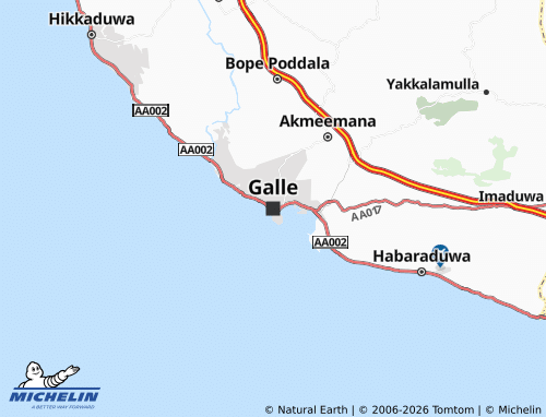 MICHELIN Galle map - ViaMichelin
