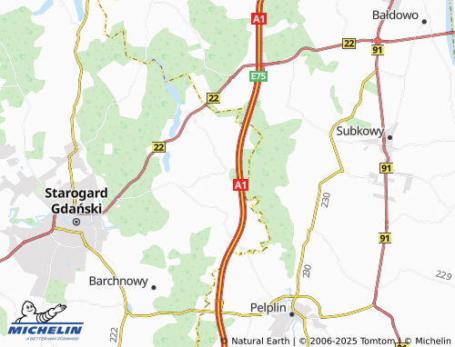 MICHELIN Brzeźno Wielkie map - ViaMichelin