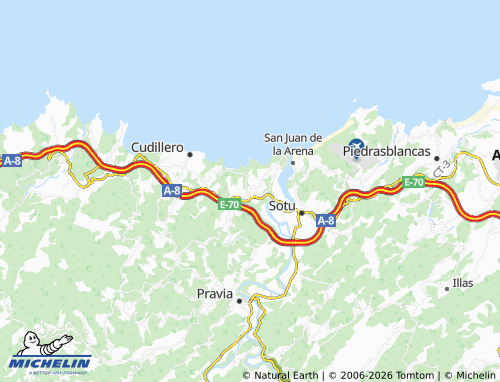 Carte MICHELIN Muros de Nalón - ViaMichelin
