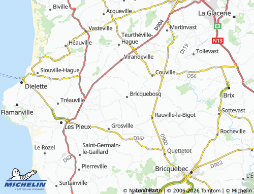 MICHELIN Bricquebosq map - ViaMichelin