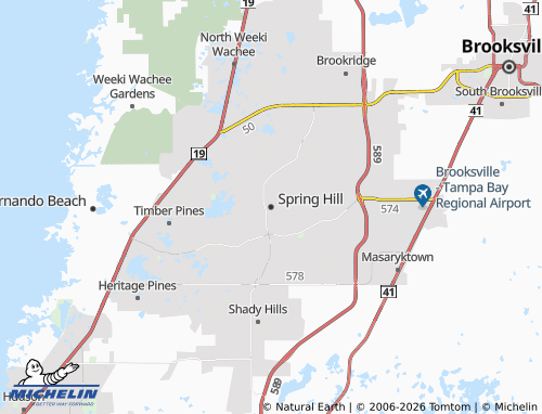 Mapa MICHELIN Spring Hill - ViaMichelin