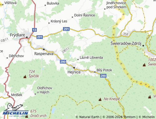 Mapa MICHELIN Lázně Libverda - ViaMichelin