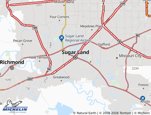 Kaart MICHELIN Sugar Land - ViaMichelin
