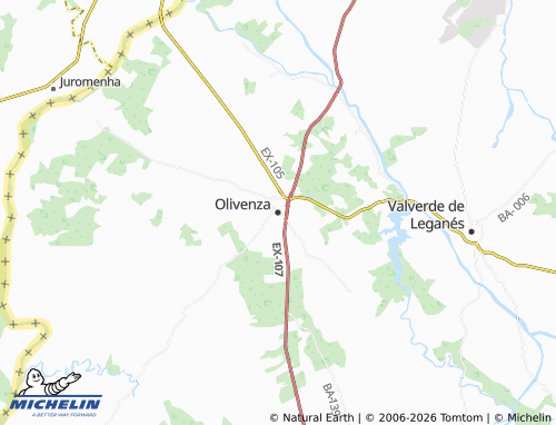 MICHELIN-Landkarte Olivenza - ViaMichelin