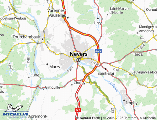 MICHELIN Nevers map - ViaMichelin