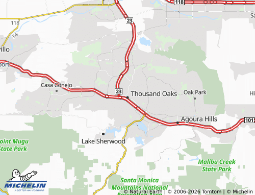 Mapa MICHELIN Thousand Oaks - ViaMichelin