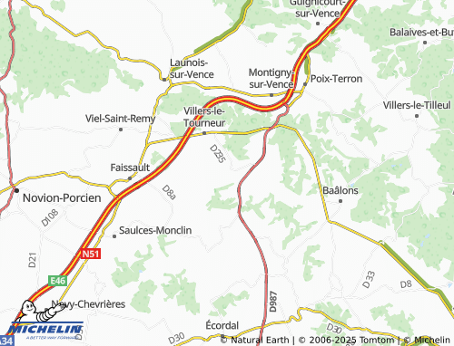 MICHELIN-Landkarte Hagnicourt - ViaMichelin