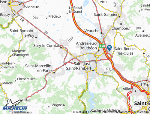 Carte MICHELIN Bonson - ViaMichelin