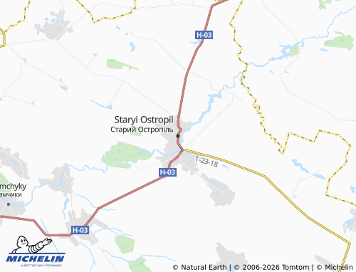 MICHELIN Staryi Ostropil map - ViaMichelin
