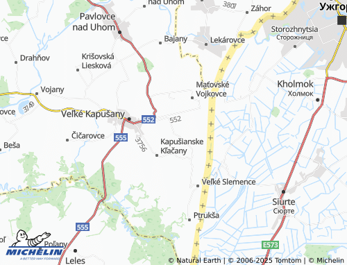 MICHELIN Budince map - ViaMichelin