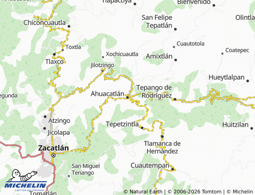 Carte MICHELIN Ahuacatlán - ViaMichelin