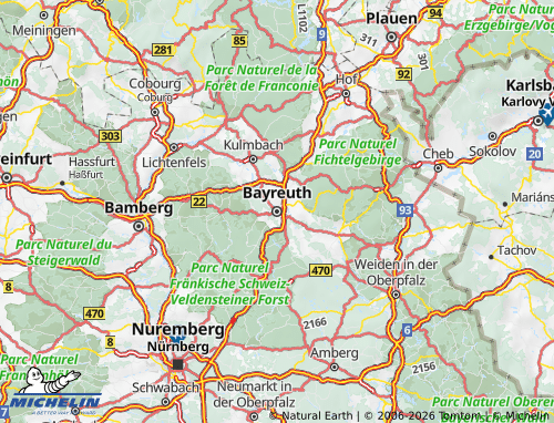 Mappa MICHELIN Bayreuth - ViaMichelin