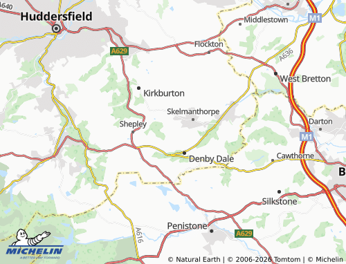 Carte MICHELIN Lower Cumberworth - ViaMichelin