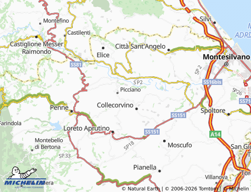 MICHELIN Colli map - ViaMichelin