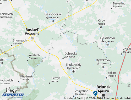 Carte MICHELIN Rognedinskiy rayon - ViaMichelin