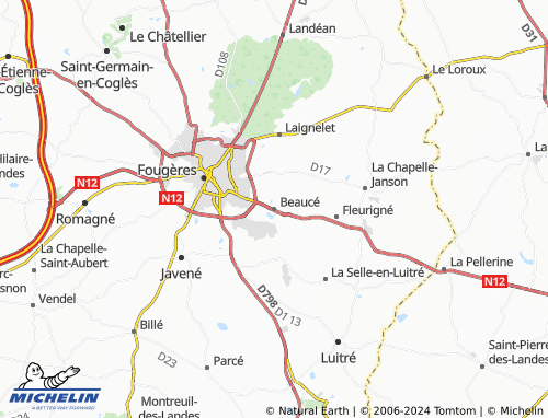 Carte MICHELIN Beaucé - ViaMichelin