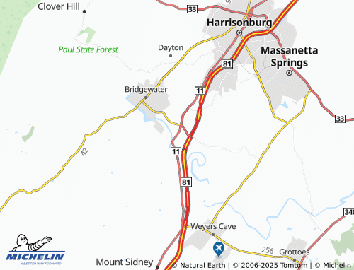 MICHELIN Mount Crawford map - ViaMichelin