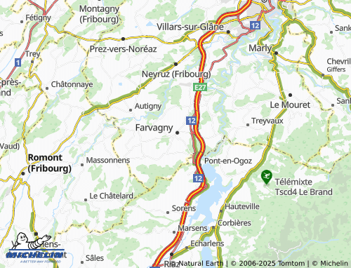 Mappa MICHELIN Farvagny-le-Grand - ViaMichelin
