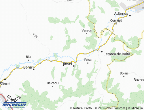 MICHELIN Căpâlna De Jos map - ViaMichelin