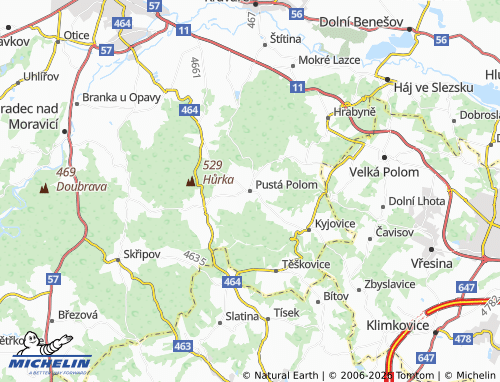 Mappa MICHELIN Pustá Polom - ViaMichelin