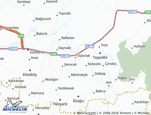 MICHELIN Üçkonak map - ViaMichelin