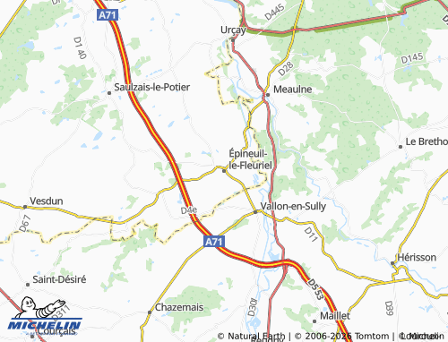 Mapa MICHELIN Épineuil-le-Fleuriel - ViaMichelin
