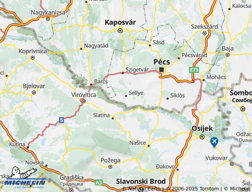MICHELIN Sellyei járás map - ViaMichelin