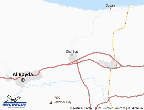 MICHELIN Shahhat map - ViaMichelin
