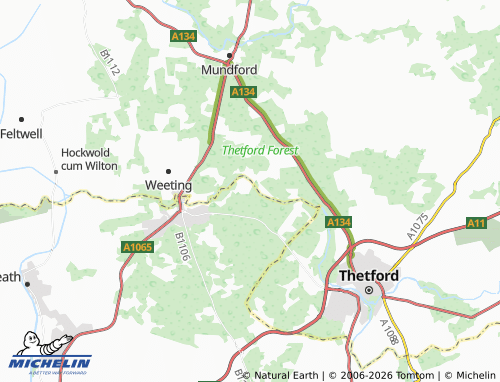 Carte MICHELIN Santon Downham - ViaMichelin