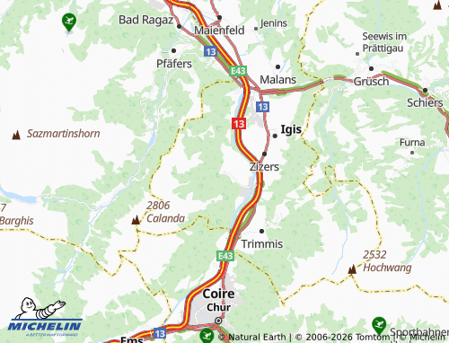 MICHELIN Untervaz map - ViaMichelin