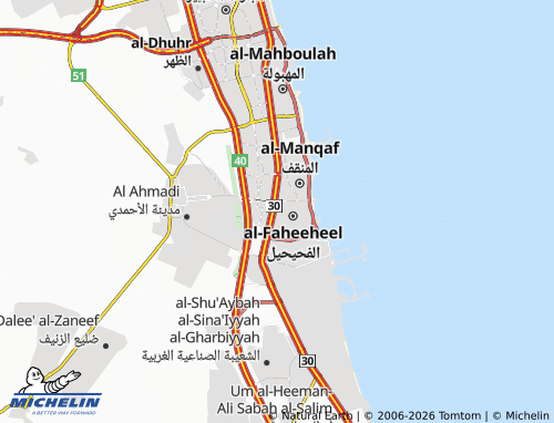 MICHELIN Al Fahaheel 1 map - ViaMichelin