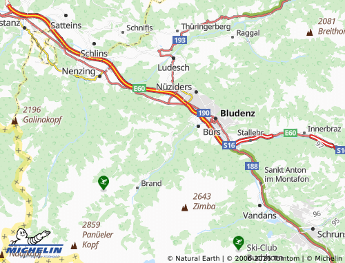 Mapa MICHELIN Bürserberg - ViaMichelin