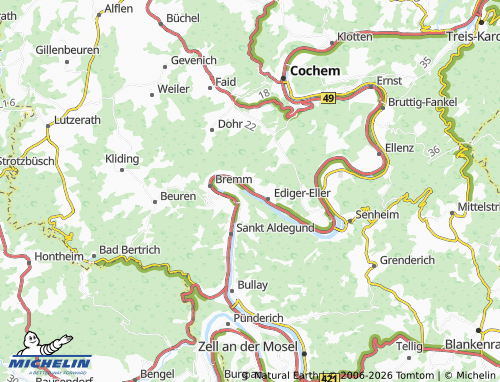 MICHELIN Eller an der Mosel map - ViaMichelin