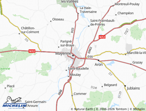 MICHELIN-Landkarte Mayenne - ViaMichelin