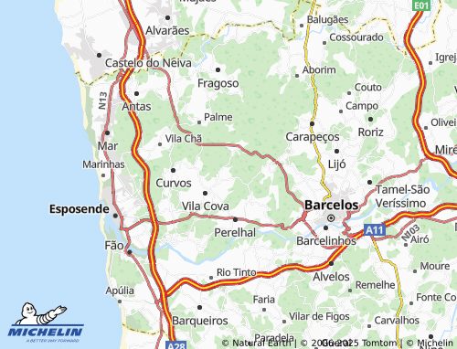 MICHELIN Enchate map - ViaMichelin