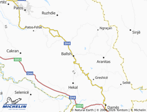Carte MICHELIN Ballsh - ViaMichelin
