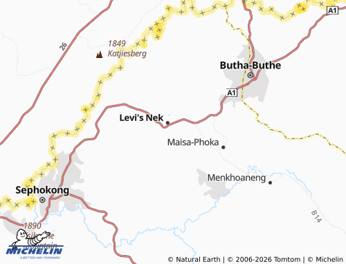 Carte MICHELIN Hlokoa-le-Monate - ViaMichelin