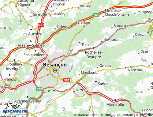 Mappa MICHELIN Chalezeule - ViaMichelin